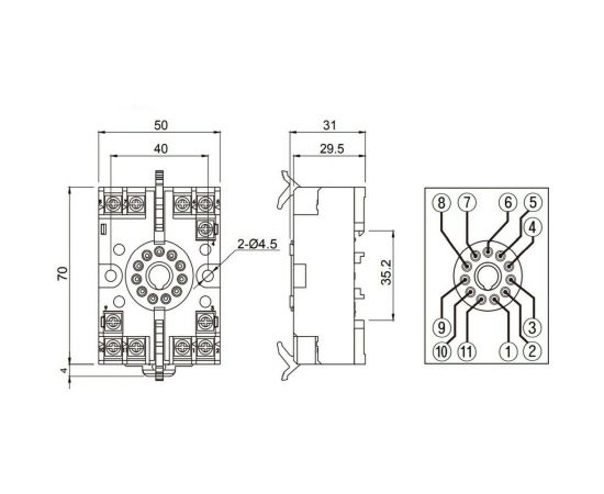 Гнездовые разъемы PS-11 Autonics для контроллеров артикул 00000011603 – изображение 2