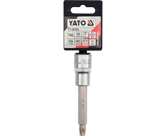 Головка торцевая с вставкой TORX (Т45; 100 мм; 1/2"") YATO YT-04325 – изображение 2