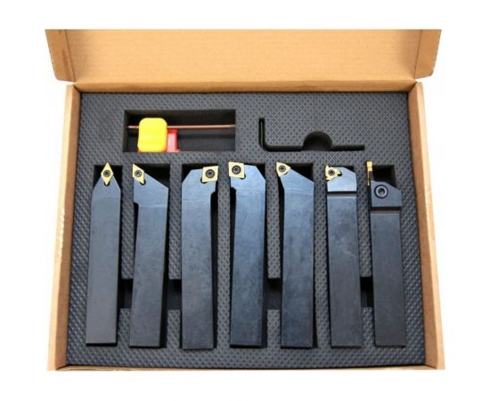 Набор резцов со сменными твердосплавными пластинами TiN (7 шт; 25 мм) MetalMaster 18339 – изображение 3