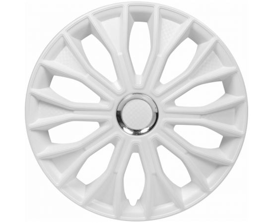 Колесные колпаки Airline Волтек 16"", белый глянец, хром кольцо, комплект 2 шт. AWCC-16-34 – изображение 2