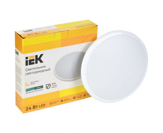 Светильник IEK LED ДПБ 3005 24Вт, IP54, 4000K, круг, белый LDPB0-3005-24-4000-K01 – изображение 3