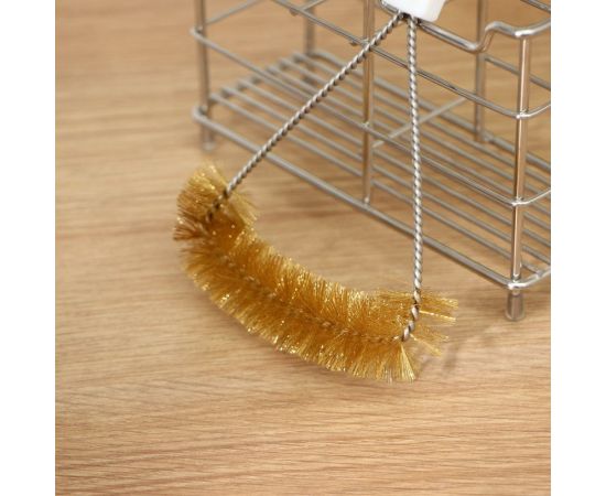 Щётка для чистки посуды и решёток-гриль Доляна металлическая щетина, 25х11 см 3565818 – изображение 5