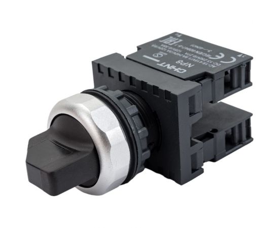 Переключатель CHINT с фиксацией NP8-20X/312 без подсветки 2НО черн. IP65 (R) 578131 – изображение 2