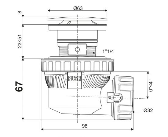 Сифон для раковины Wirquin NANO 6.7 с возможностью прочистки сверху су 30724230 – изображение 3
