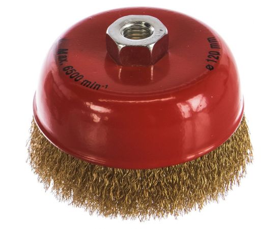 Щетка чашечная для УШМ (латунированная проволока 0,3 мм, 125мм) MIRAX 35142-125 