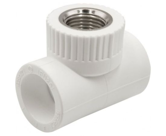 Комбинированный тройник VRT внутренняя 25х1/2х25 EVER plast, белый, Россия 538257 