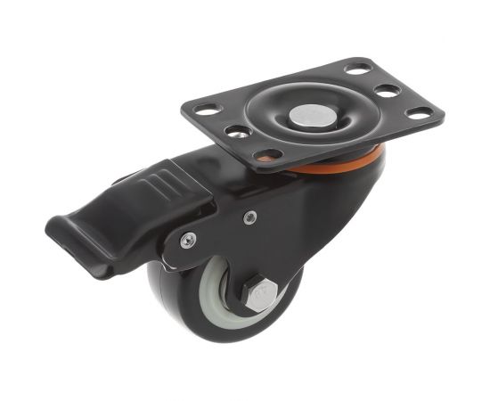 Колесо полиуретановое поворотное с площадкой и тормозом 35065Sb (65 мм; 80 кг) А5 1005843 
