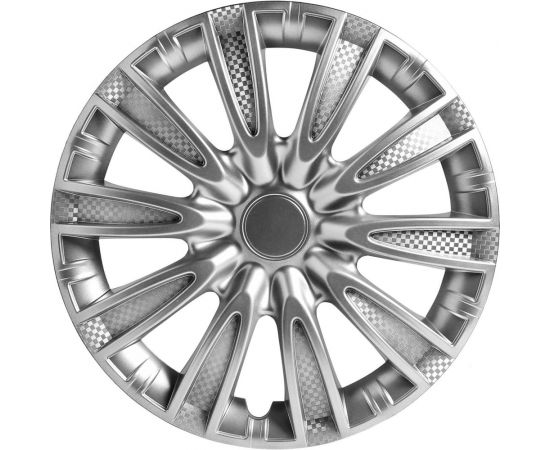 Колесные колпаки Airline 15"" Торнадо, серебристый, карбон, комплект 2 шт. AWCC-15-06 