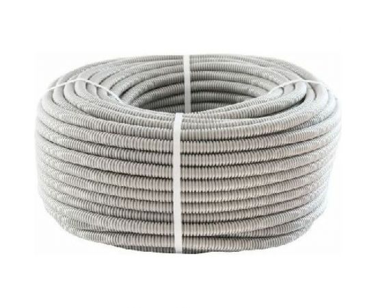 Гофрированная труба Экопласт ПП HF-GR, легкая, с зондом, диаметр 20 мм, цвет серый 60120HF-GR 