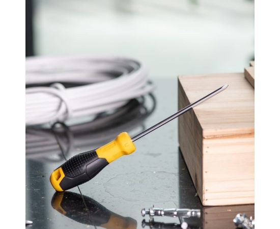 Крестовая отвертка DELI DL635125 PH1x125мм (магнит, TPR+PP ручка) 98365 – изображение 6