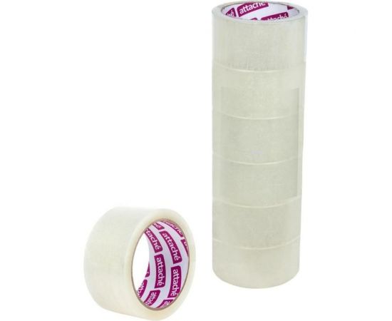 Упаковочная клейкая лента Attache 50 мм х 66 м, 50 мкм, прозрачная, 6 шт. 1312193 – изображение 2