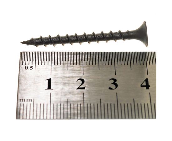 Саморез по дереву для ГКЛ Метизный двор 3,5х41, крупная резьба, оксидированный уп. 1 кг 4690441020734 – изображение 3