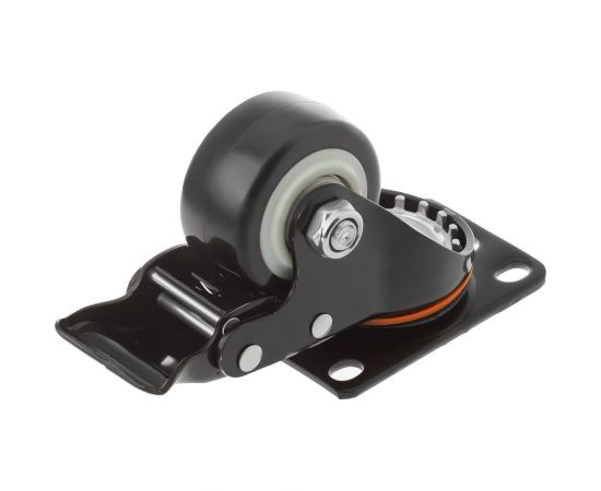 Колесо полиуретановое поворотное с площадкой и тормозом 35065Sb (65 мм; 80 кг) А5 1005843 – изображение 3