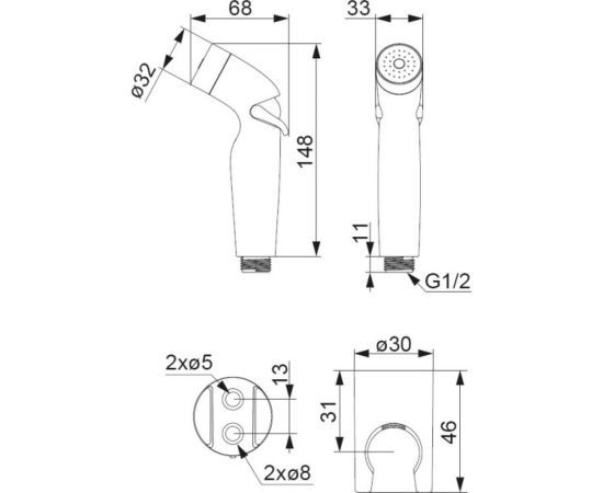 Гигиенический душ с держателем Damixa хром 760550100 – изображение 3