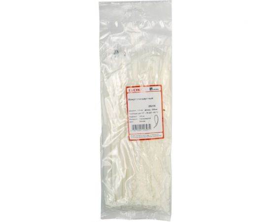 Нейлоновый хомут DKC 4.8х250 белый 100шт 25216SR – изображение 3