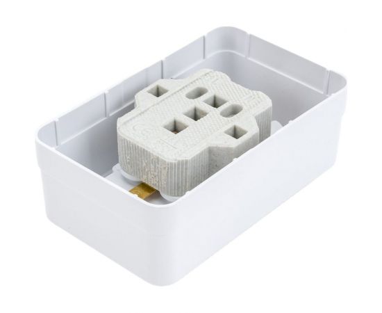 Розетка Intro Quadro двойная с заземлением 2x2P+E Schuko, 16А-250В, IP20, открытая установка, без пластины, белый, Б0053910 – изображение 2