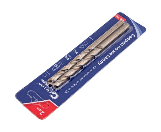 Сверло по металлу с кобальтом (2 шт; 5.5х57х93 мм) CUTOP 48-378 – изображение 2