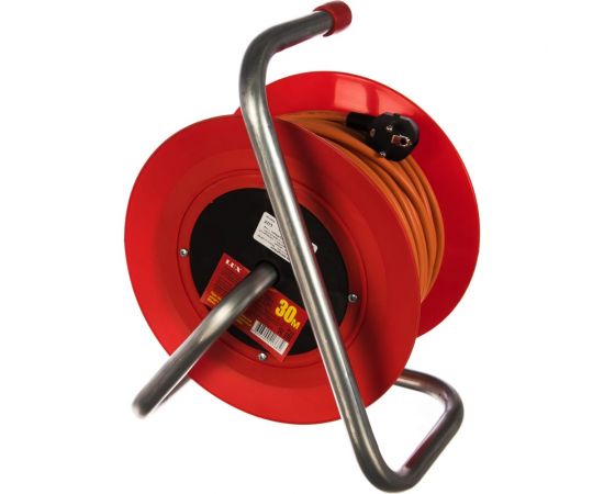 Силовой удлинитель на катушке, с заземлением, 30м, 4 розетки LUX К4-Е-30 – изображение 4