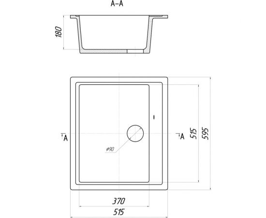 Кухонная мойка Gerhans A 12 25 ОНИКС /БЕЛАРУСЬ/ 595х515 мм А12-25 – изображение 2