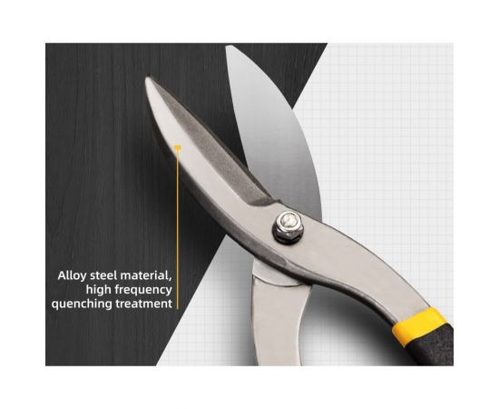 Ножницы по металлу DELI dl25912 прямые, 310 мм, высокоуглеродистая сталь 55 108856 – изображение 2