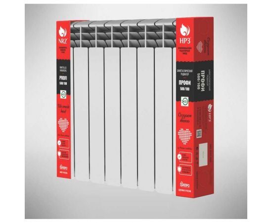 Биметаллический радиатор НРЗ серия ПРОФИ 500/ 100 8 секций 4603335720702 – изображение 6