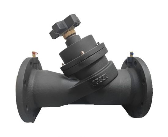 Балансировочный чугунный фланцевый клапан DN.ru Ду150 Ру16 L=485 мм T120C с ниппелями D080-00391 