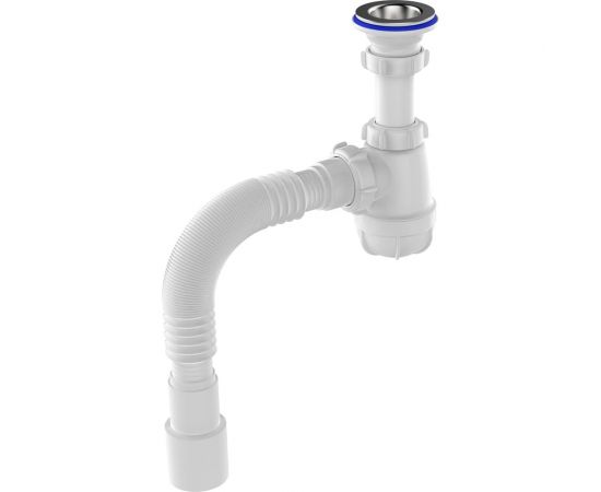 Сифон для умывальника Aquant 1 1/4"х40 с металлической решеткой с гофротрубой 40x40/50 S1015-35-MR 