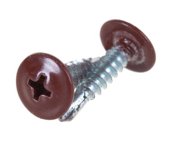 Прессшайба Качественный КРЕПЕЖ 4.2х19 мм, красная окись RAL 3009, сверло, 250 шт 0300233 КЧ 