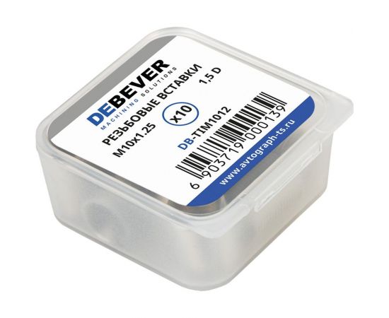 Резьбовые вставки DeBever M10x1.25, 1.5D, 10 предметов DB-TIM1012 