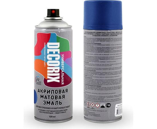 Аэрозольная акриловая эмаль Decorix (универсальная; синий; матовый; 520 мл) 0101-23 DX 