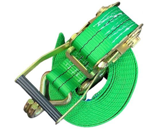 Стяжной усиленный ремень ТРАСТ 5 т, 4000 мм, 50 мм, зеленый, Россия 4687202668274 