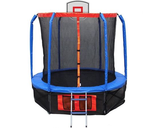 Батут Ecos 14 с сеткой лесенкой и баскетбольным кольцом BS-14FT-3 010368 