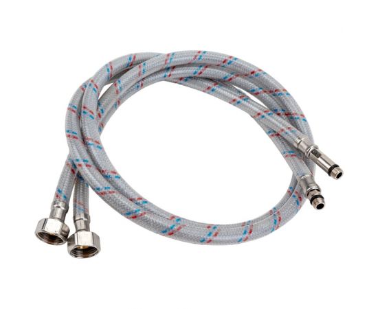 Подводка для смесителя (2 шт; гайка 1/2-штуцер M10; 100 см; нейлон/ПВХ) AQUALINE 4891 