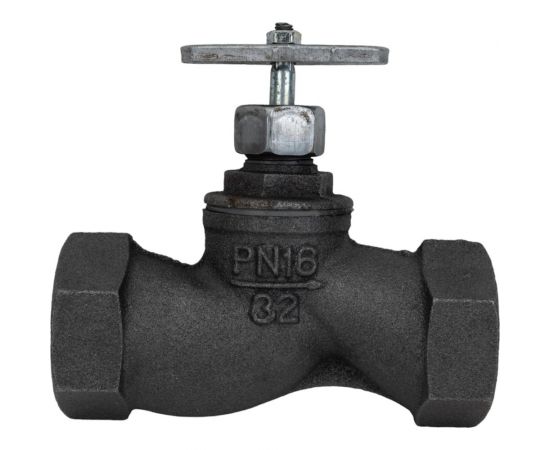 Клапан запорный DN.ru 15кч18п1 Ду32 Ру16 чугунный муфтовый D090-00236 