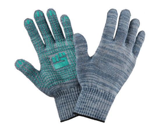 Трикотажные перчатки Фабрика перчаток, стандарт, с ПВХ, 10 класс, 5 нитей, серые, р.М 5-10-СТ-СЕР-(M) 