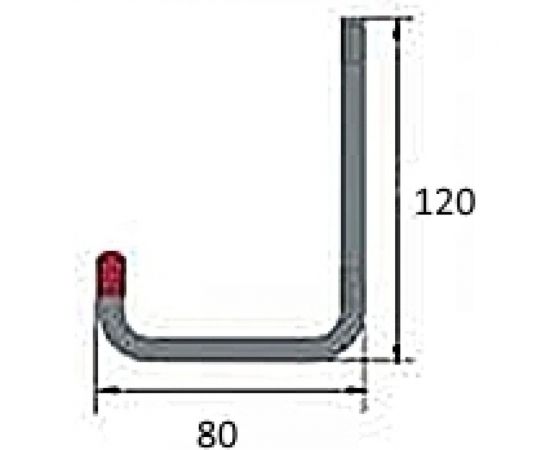 Настенный крюк ЛУКА алюминиевый, вынос 80 мм высота 120 мм, до 30 кг, анодированный УТ000025381 – изображение 2