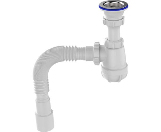 Сифон для умывальника Aquant 1 1/2"х40 с металлической решеткой с гофротрубой 40x40/50 S0115-35-MR – изображение 4