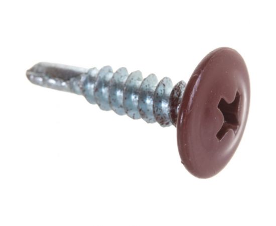 Прессшайба Качественный КРЕПЕЖ 4.2х19 мм, красная окись RAL 3009, сверло, 250 шт 0300233 КЧ – изображение 4