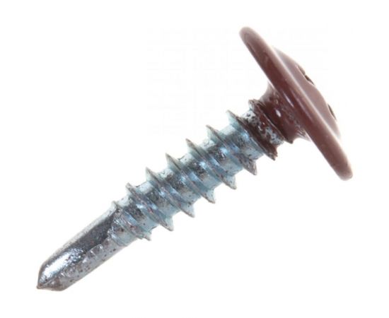 Прессшайба Качественный КРЕПЕЖ 4.2х19 мм, красная окись RAL 3009, сверло, 250 шт 0300233 КЧ – изображение 2