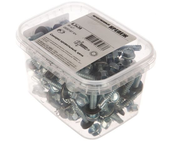 Кровельный саморез Качественный КРЕПЕЖ цинк, 6.3х38 мм, 85 шт 0500197 КЧ – изображение 3