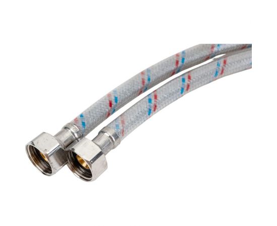 Подводка для смесителя (2 шт; гайка 1/2-штуцер M10; 100 см; нейлон/ПВХ) AQUALINE 4891 – изображение 3