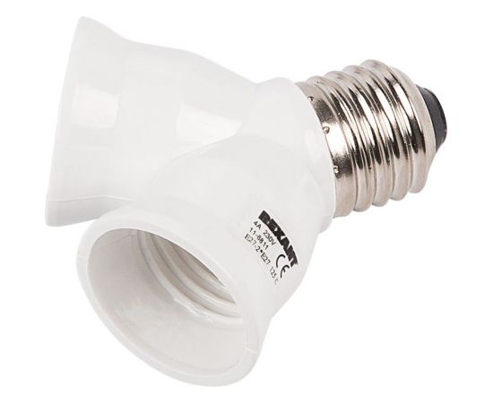 Цокольный разветвитель REXANT Е27 на 2хЕ27 белый 11-8811 