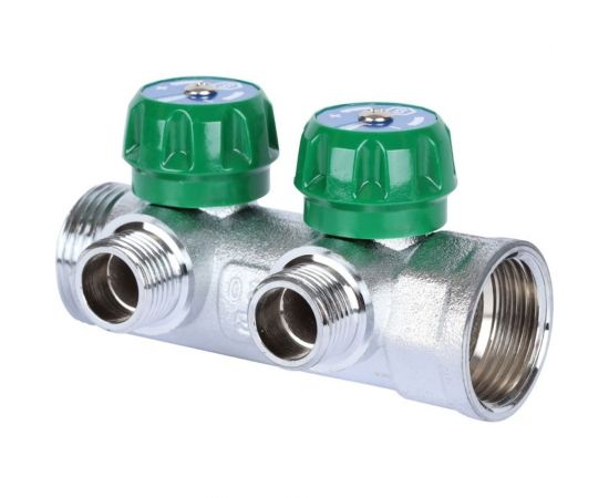 Регулирующий коллектор STOUT 1"", 2 отвода 1/2"", плоское уплотнение SMB-6849-011202 RG008UJF2PTLGU 