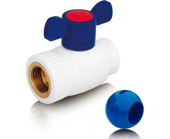 Кран шаровой Blue Ocean полипропиленовый (шар ABS) для ХВС ВР - 20x1/2 PPRF/BV-CW-B/PPR(W)-20х1/2" FT 