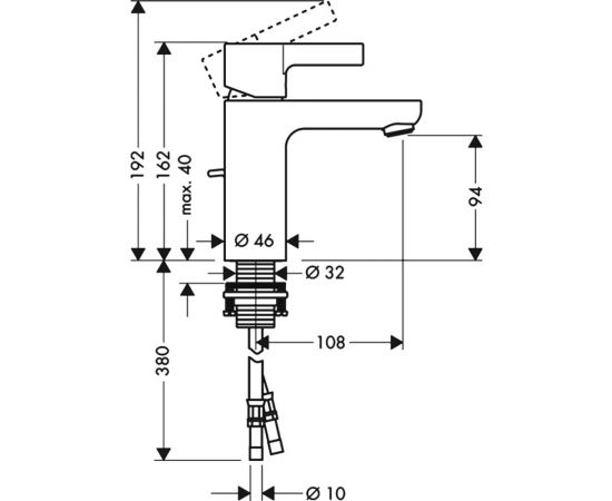 Смеситель для раковины HANSGROHE 31060000 Metris S 00000008138 – изображение 11