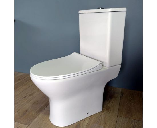 Напольный унитаз Teymi Ritta безободковый, сиденье микролифт T40803 ЦБ-00267141 – изображение 12