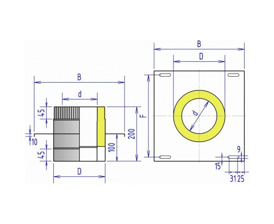 Опора ФЕНИКС ДЫМОХОДЫ 2О 150, 304 0.8, 250, 430 000000623 – изображение 2