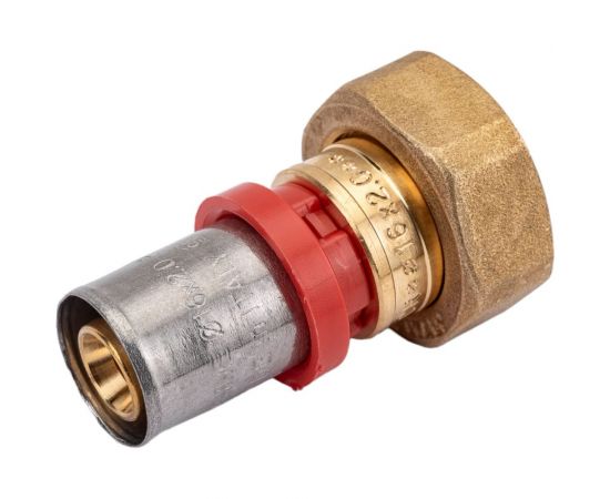 Муфта пресс-В TIEMME с накидной гайкой, плоская прокладка, 16x3/4"" 1650133 – изображение 2