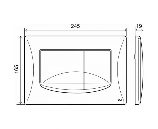 Кнопка смыва OLI RIVER DUAL механическая двухрежимная, хром глянцевый 638504 – изображение 2