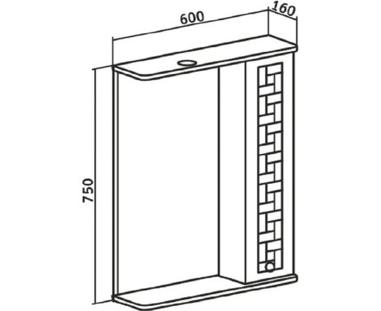 Зеркальный шкаф RUNO Авила 60 правый 00000001047 – изображение 3